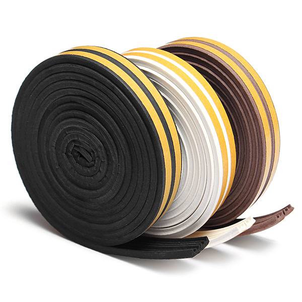 5M Draught Self Adhesive E Type Window Door Excluder Rubber Seal Strip - photo 1