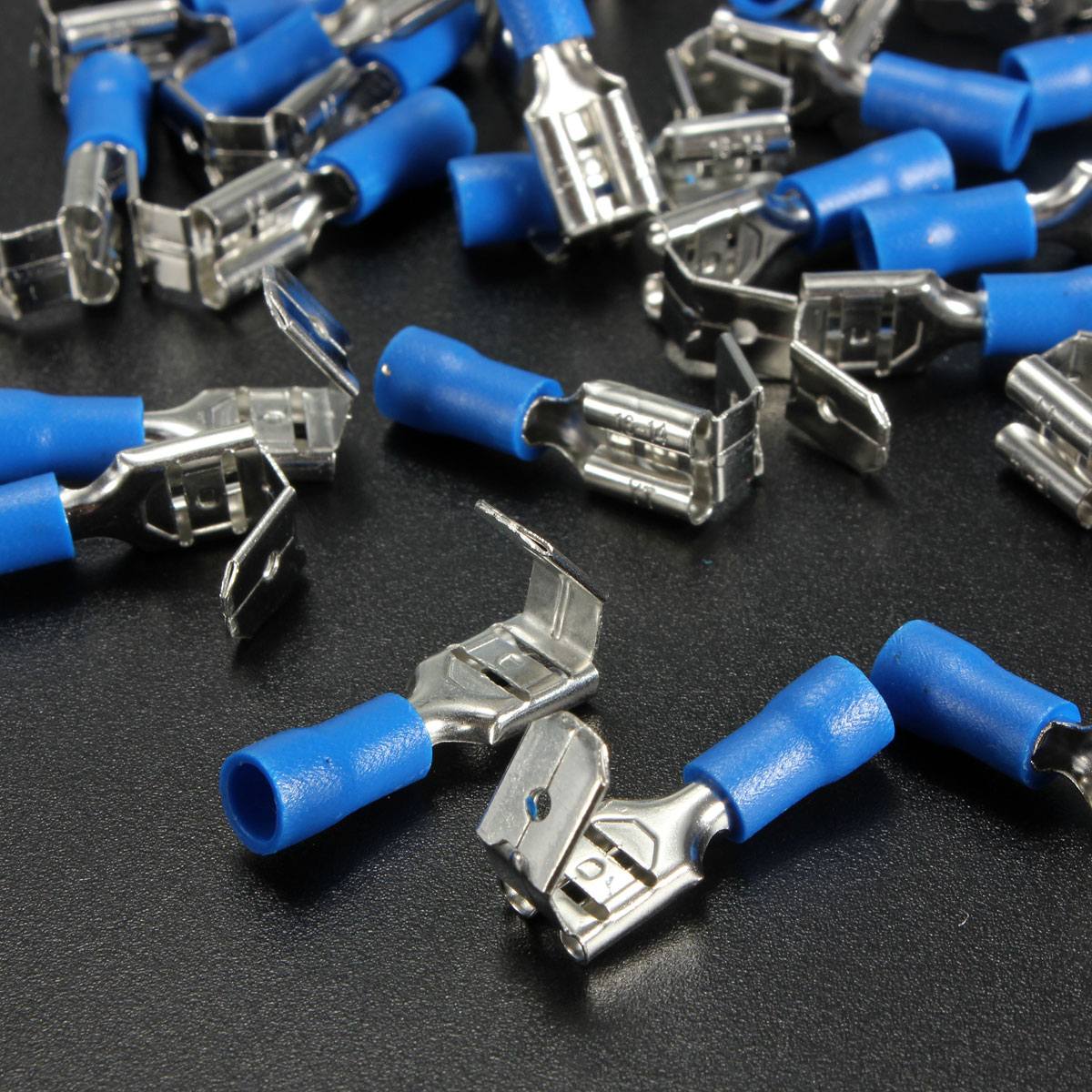 100PCS Back Piggy Back Spade Crimp Connector Terminal 0.5-6.0mm 10-22AWG PVC - photo 3