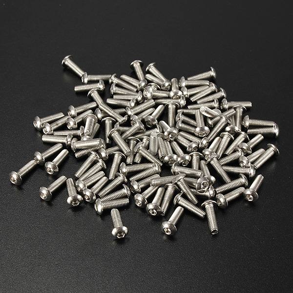 100Pcs M3 Bolts Stainless Steel Screws Button Head Socket Cap 10 Size - photo 7