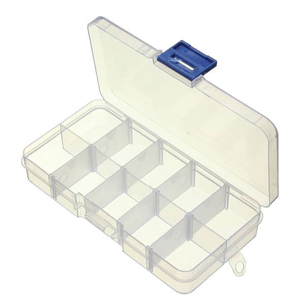 10 Compartment Plastic Clear Slots Adjustable Organizer Craft Box - photo 1
