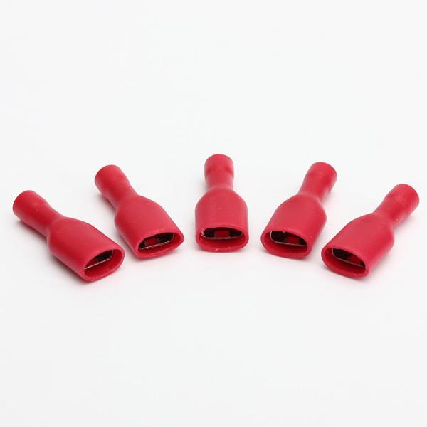 100pcs 6.3mm Fully Insulated Female Spade Connector Crimp Terminal - photo 6