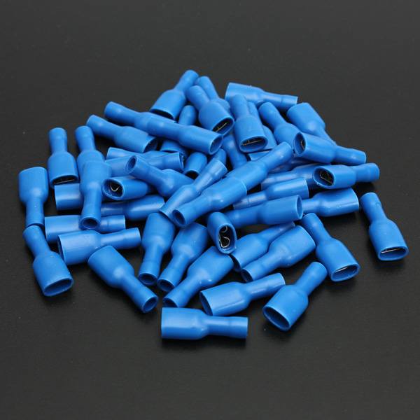 100pcs 6.3mm Fully Insulated Female Spade Connector Crimp Terminal - photo 3