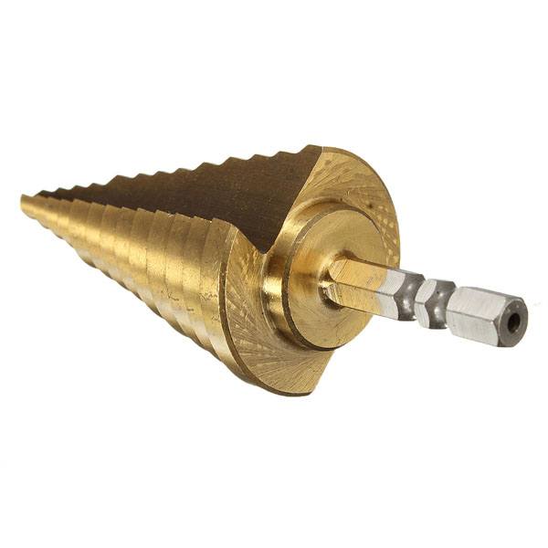 Drillpro 6-35MM Titanium Coated Step Cone Drill Bit HSS 13 Steps Hex Shank - photo 8