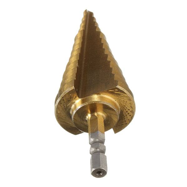 Drillpro 6-35MM Titanium Coated Step Cone Drill Bit HSS 13 Steps Hex Shank - photo 7