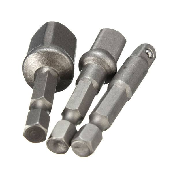3pc 1/4 Inch Hex Socket Driver Set Wrench Adapter Extension Bar Bit - photo 7