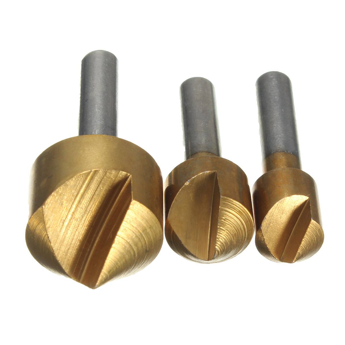 3pcs Countersink Deburring Bits Single Chamfering Drill 3/8 1/2  3/4 Inch - photo 3