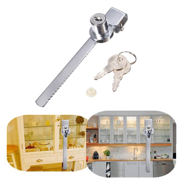 Drawer Cabinet Display Showcase Sliding Glass Push Door Keyed Lock With 2 Keys - photo 6