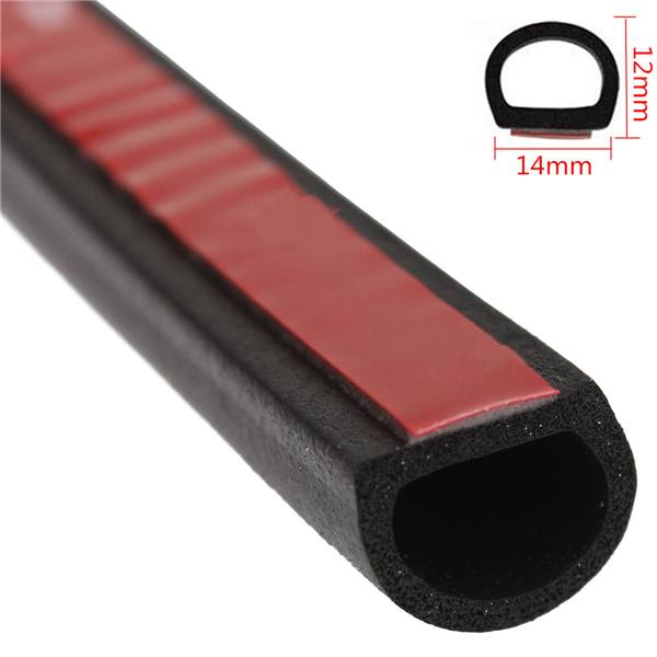 4M D Shape Car Truck Motor Door Hollow Rubber Seal Weather Strip 14x12mm - photo 5