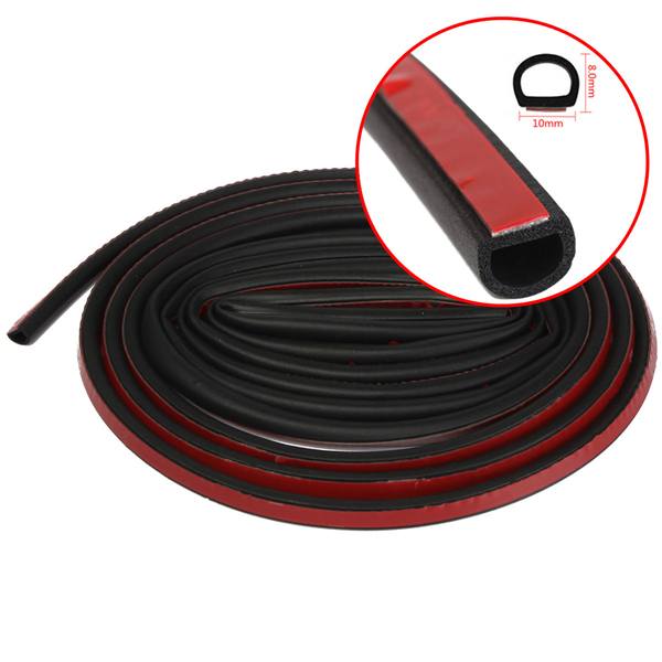 4M Small D Shape Car Truck Motor Door Hollow Rubber Seal Weather Strip 10x8mm - photo 2