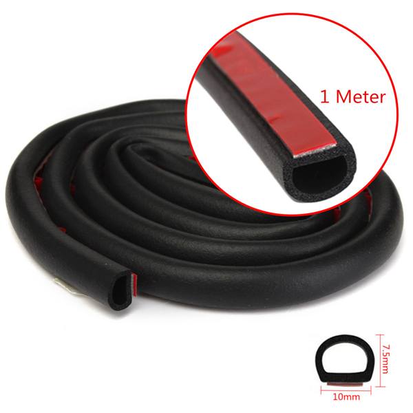 1M Small D Shape Car Truck Motor Door Hollow Rubber Seal Weather Strip 10x7.5mm - photo 1