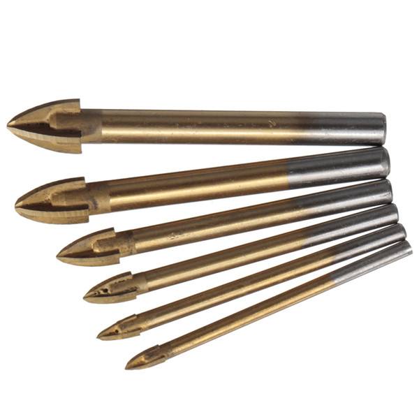 Titanium Carbide Glass Drill Bit Cross Spear Point Head Drill Bit For Wall Ceramic Tile - photo 5