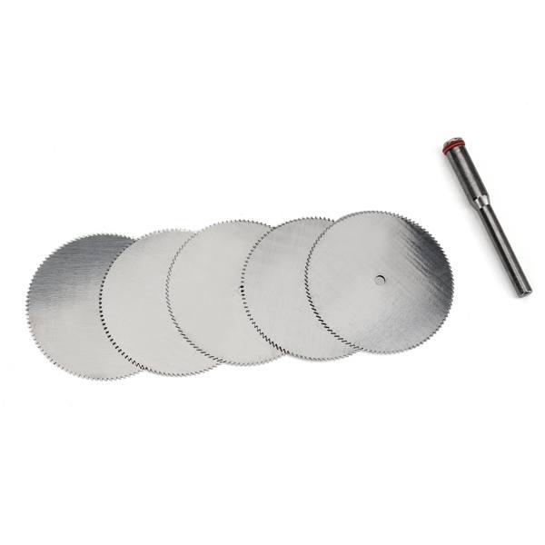 5Pcs 32mm Stainless Steel Slice Metal Cutting Disc with 1 Mandrel for Dremel Rotary Tools - photo 2
