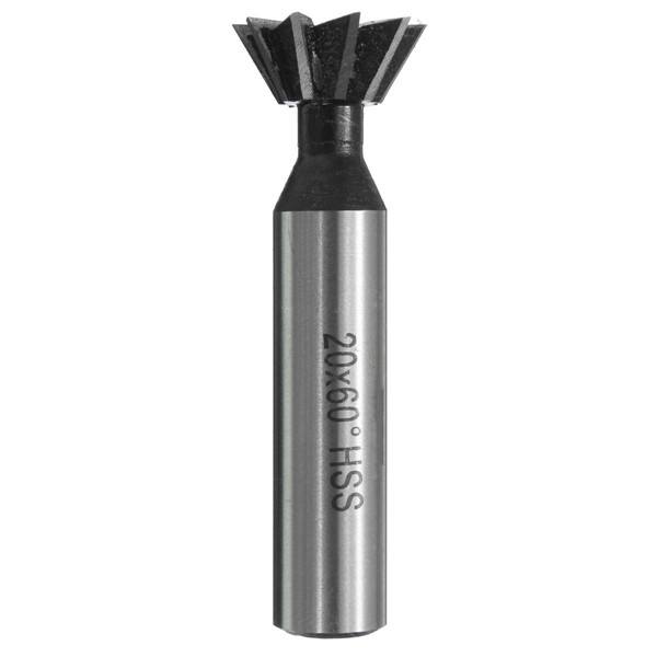 20mm 60 Degree HSS Dovetail Milling Cutter Straight Shank Woodworking Milling Cutter - photo 5