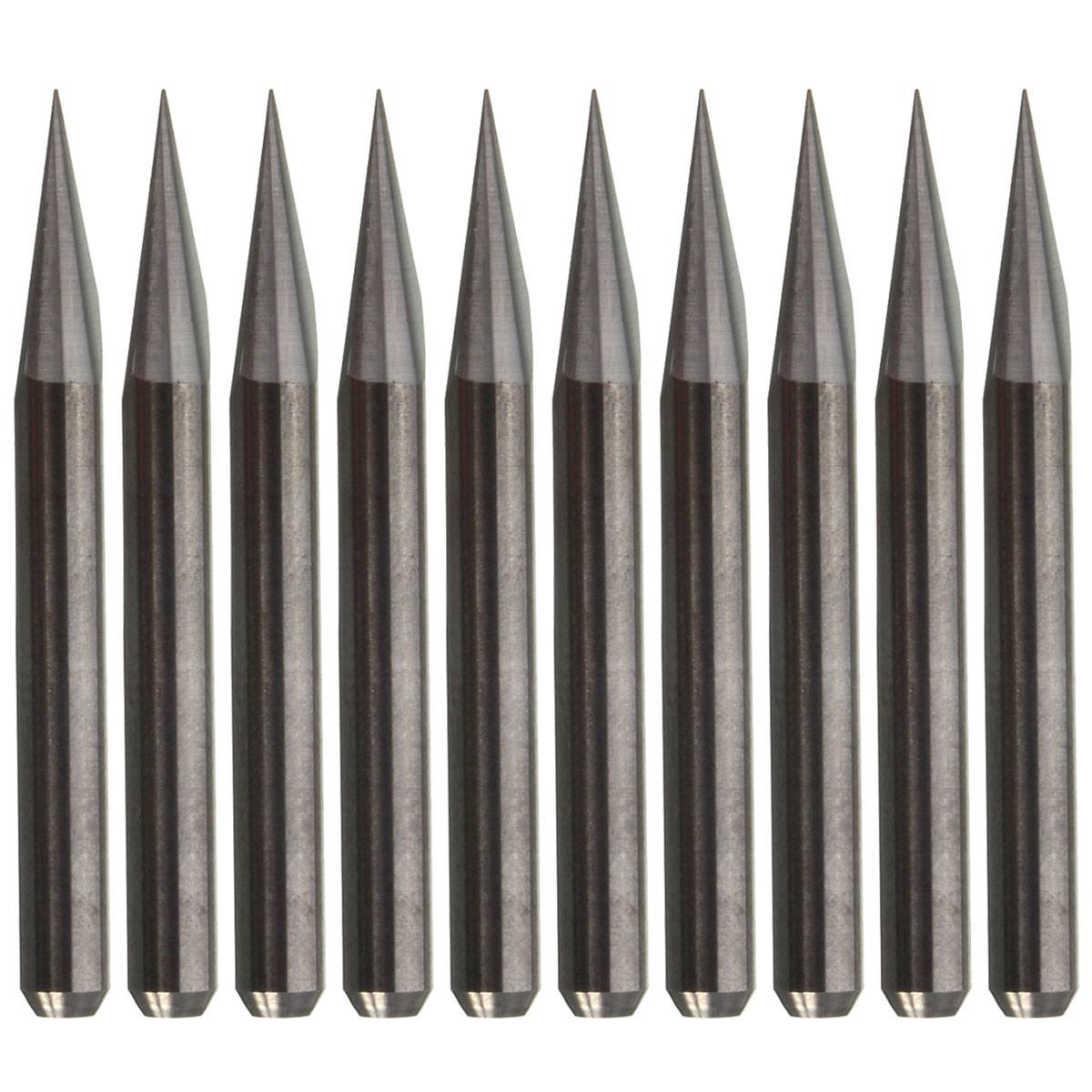 10pcs 20 Degree 0.2mm Tip 3.175mm Carbide PCB Engraving Bits End Mill Cutter - photo 3