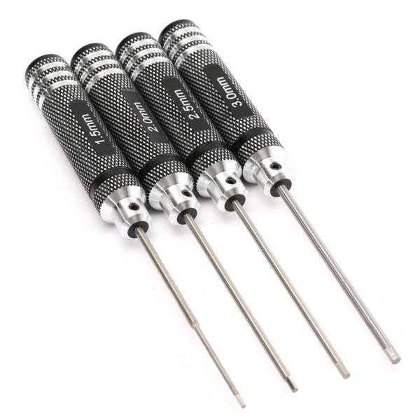 Drillpro 4pcs Hex Screwdriver Tool Kit 1.5/2.0/2.5/3.0mm Black Repair Tool Set - photo 4