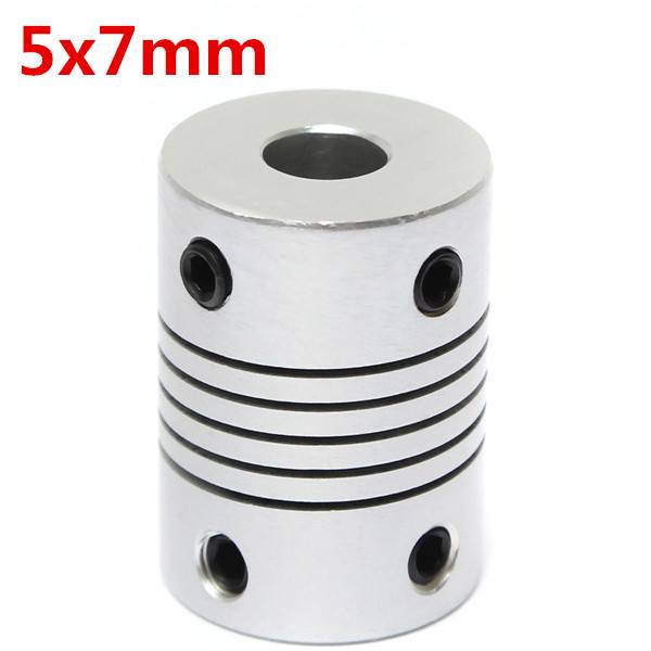 5mm x 7mm Aluminum Flexible Shaft Coupling OD19mm x L25mm CNC Stepper Motor Coupler Connector - photo 1