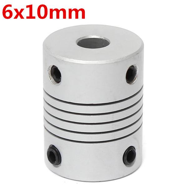 6mm x 10mm Aluminum Flexible Shaft Coupling OD19mm x L25mm CNC Stepper Motor Coupler Connector - photo 1