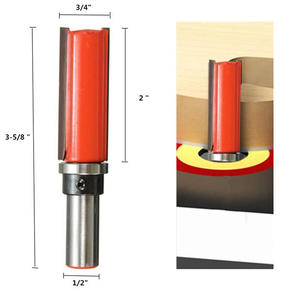 1/2 Inch Straight Shank Router Bit 3/4 Inch Pattern Trim Woodworking Tool - photo 7