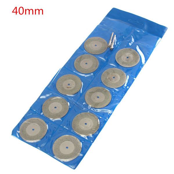 10pcs 40mm Diamond Grinding Wheel Cutting Disc with 2 Mandrels for Dremel Rotary Tool - photo 7