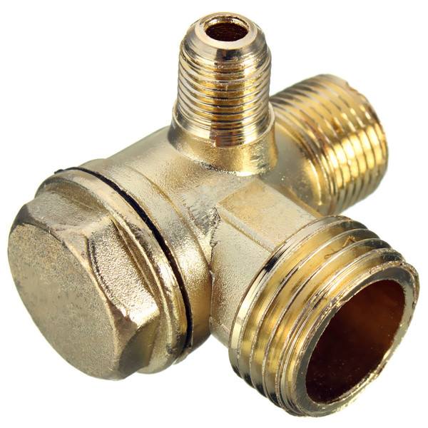 90 Degree Brass Copper Male Threaded Check Valve Connector Tool for Air Compressor - photo 3