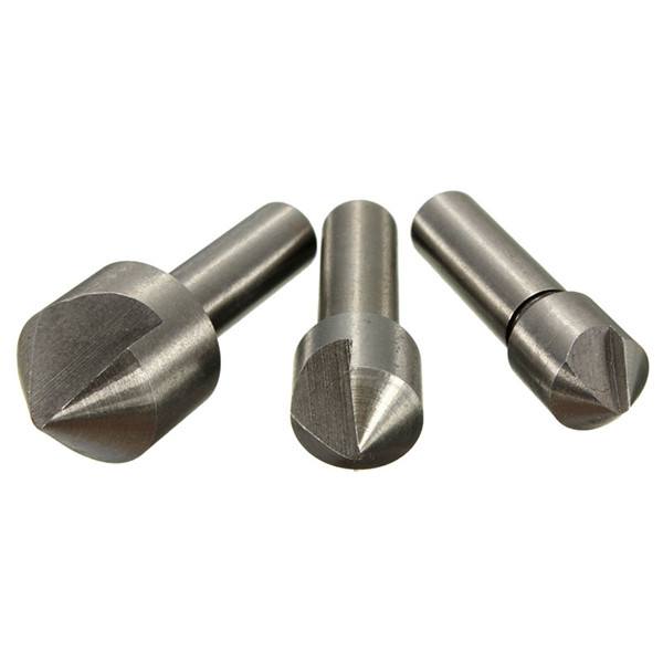 3pcs 10/12/16mm HSS Countersink Drill Bit Set Chamfering Cutter - photo 1