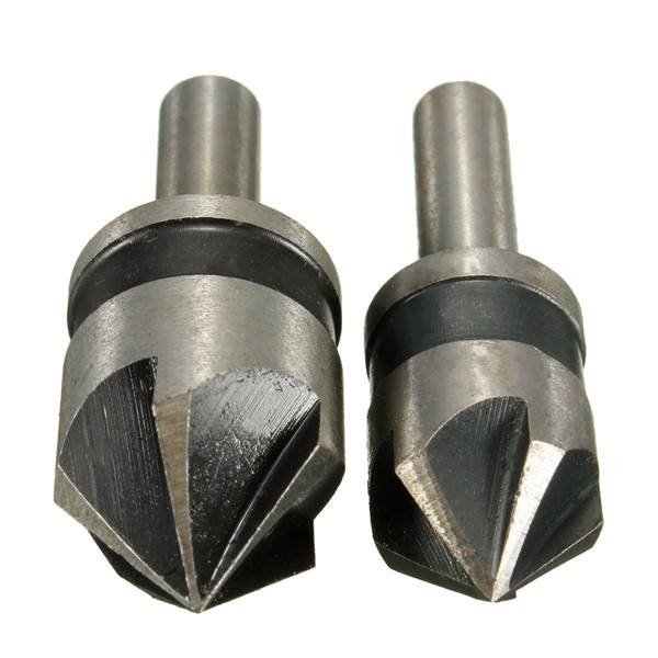 2pcs 5 Flute 82 Degree 1/4 Shank Countersink Drill Bit Set Chamfer Cutter - photo 4