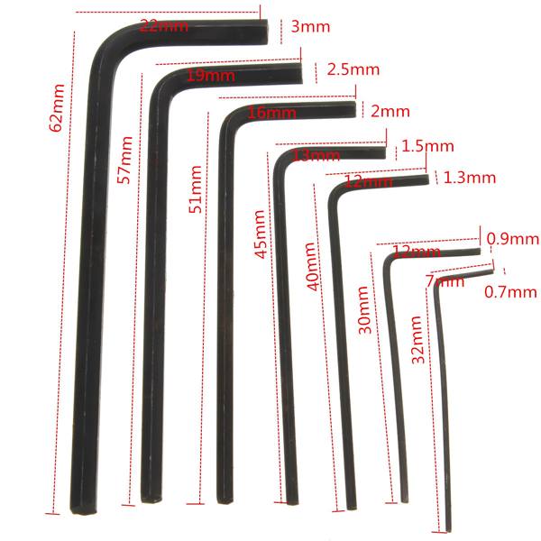 7pcs 0.7mm-3mm Mini Hexagon Hex Allen Key Wrench Screwdriver Set Tool Kit - photo 6