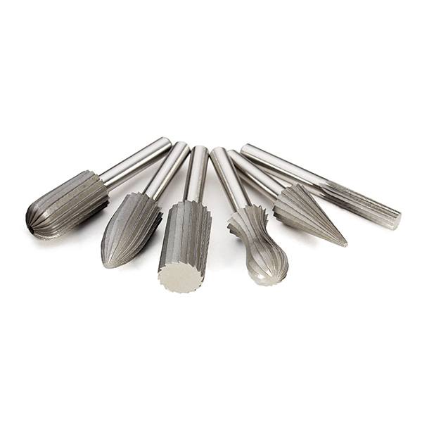 Drillpro 6pcs 6mm Shank Tungsten Steel Rotary File Cutter Engraving Grinding Bit For Rotary Tools - photo 3