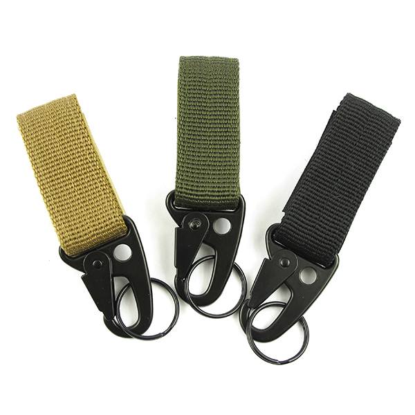 Carabiner Hook Webbing Buckle Nylon Molle Belt Hanging Key Ring Outdoor Tool - photo 2