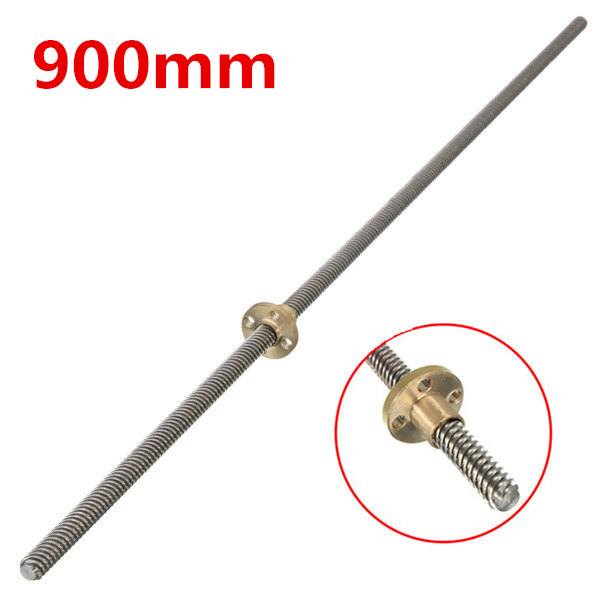 Machifit 900mm Lead Screw 8mm Thread Stainless Steel Lead Screw with Flange Brass Nut - photo 1
