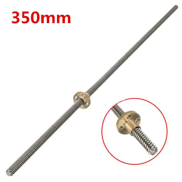 8x350mm Lead Screw Rod T Shape Linear Rail Bar Shaft with Brass Nut - photo 1