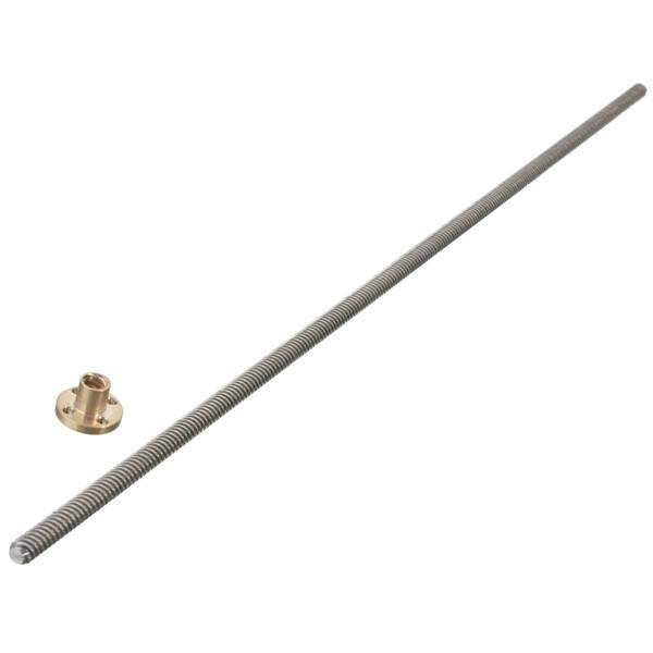 T8 250mm Lead Screw 8mm Thread 2mm Pitch Lead Screw with Brass Nut - photo 4