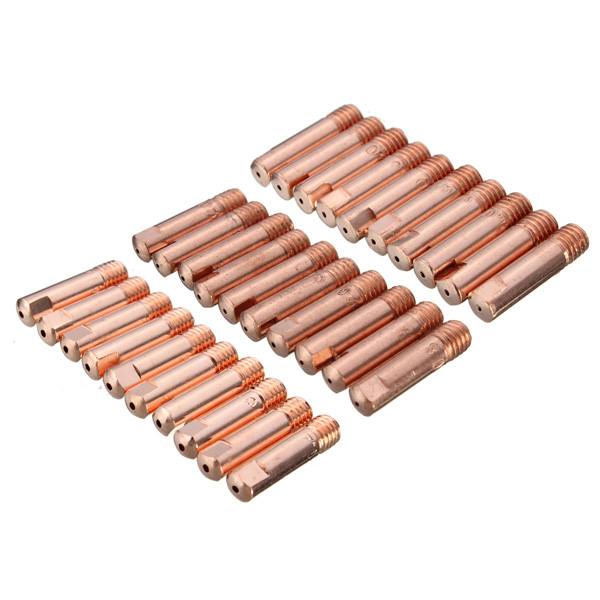 10 Pcs MB-15AK M6 MIG/MAG Welding Torch Contact Tip Gas Nozzle 0.8/1.0/1.2mm - photo 2