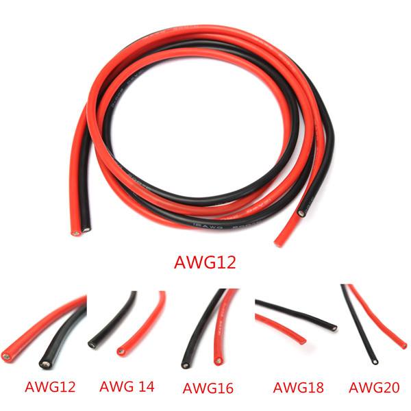 DANIU 2M AWG Soft Silicone Flexible Wire Cable 12-20 AWG (1 Meter Red + 1 Meter Black) - photo 5