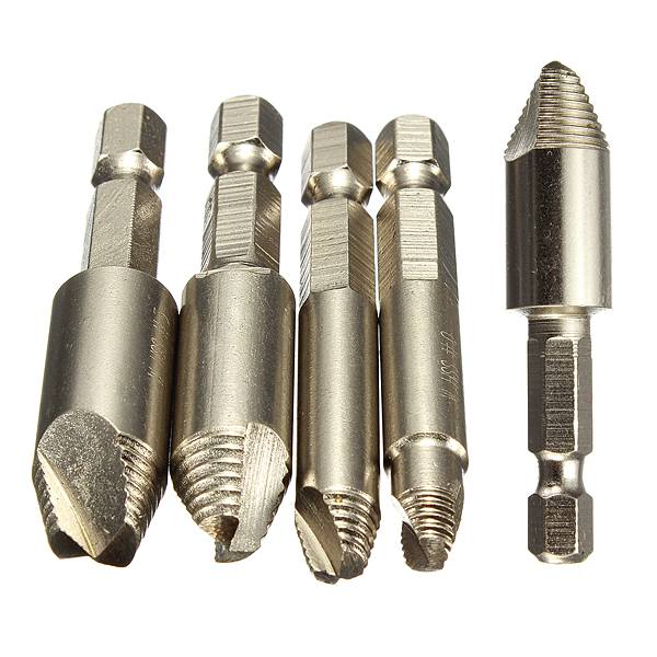 5PCS Screw Easy Speed Out Extractor Remover Hex shank Drill Set - photo 4