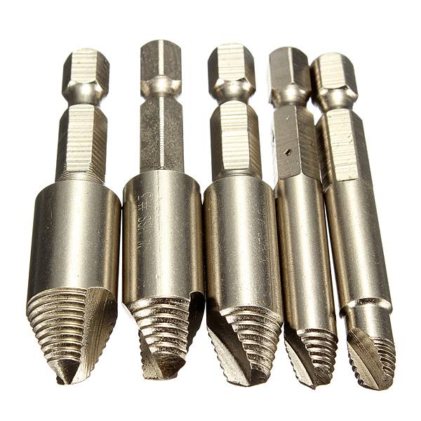 5PCS Screw Easy Speed Out Extractor Remover Hex shank Drill Set - photo 3