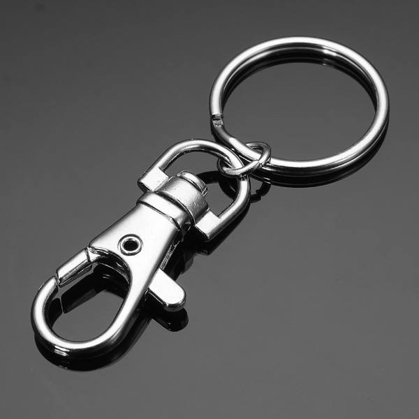 10pcs Fashion Stainless Steel Dual Key Holder Ring Keychain Silver - photo 5