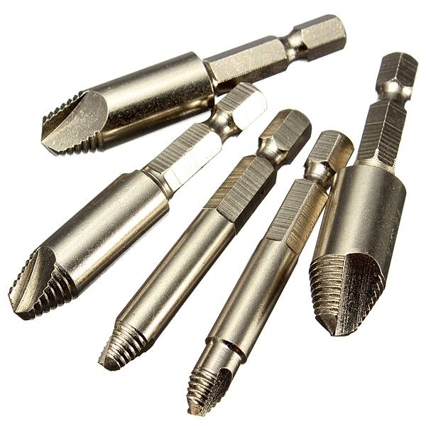 5PCS Screw Easy Speed Out Extractor Remover Hex shank Drill Set - photo 1