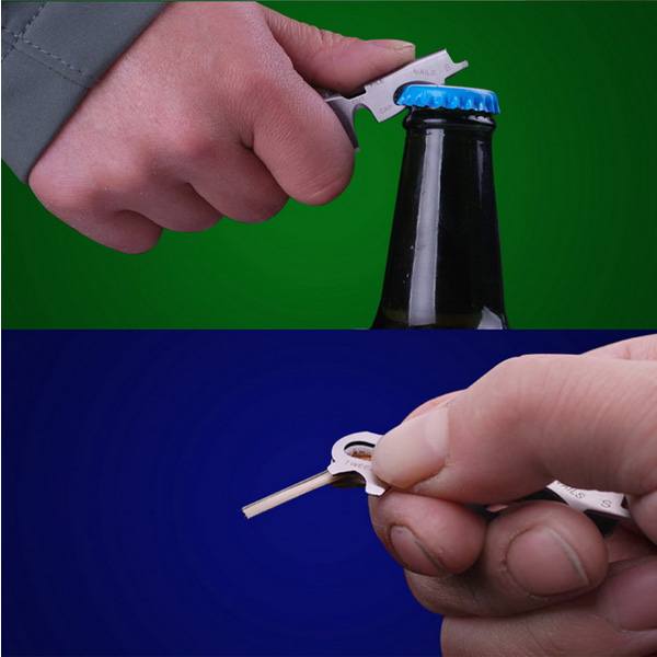 AOTDDOR EDC 8 in 1 Bottle Opener Keychain Gadget Multi-function Key Clip - photo 4