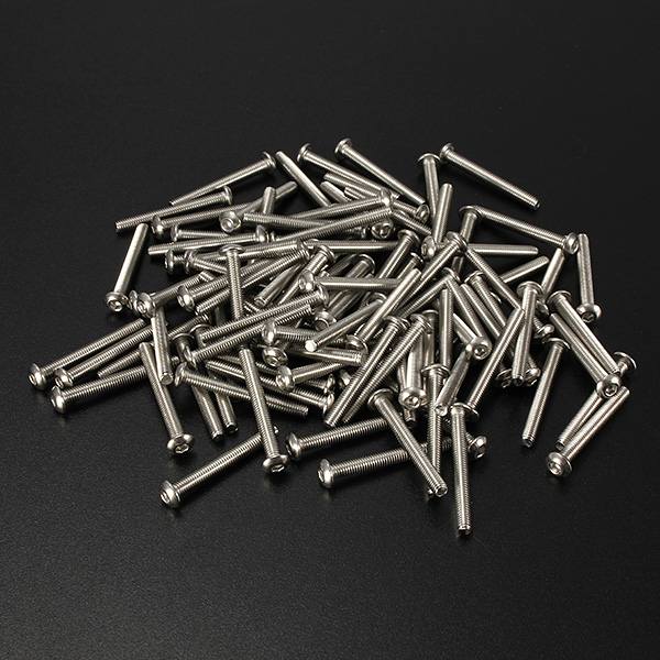100Pcs M3 Bolts Stainless Steel Screws Button Head Socket Cap 10 Size - photo 10
