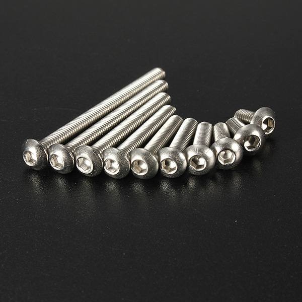 100Pcs M3 Bolts Stainless Steel Screws Button Head Socket Cap 10 Size - photo 2