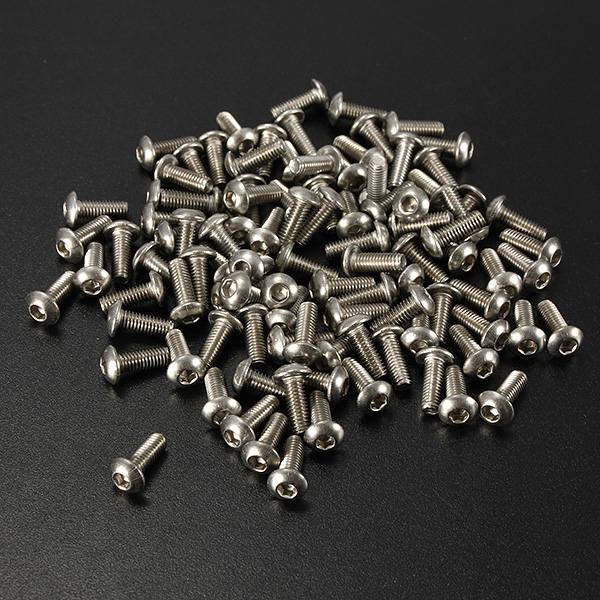 100Pcs M3 Bolts Stainless Steel Screws Button Head Socket Cap 10 Size - photo 6