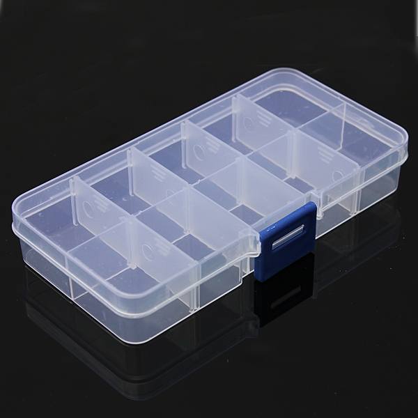 10 Compartment Plastic Clear Slots Adjustable Organizer Craft Box - photo 5