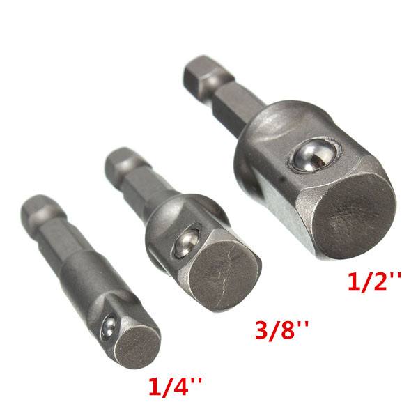 3pc 1/4 Inch Hex Socket Driver Set Wrench Adapter Extension Bar Bit - photo 2