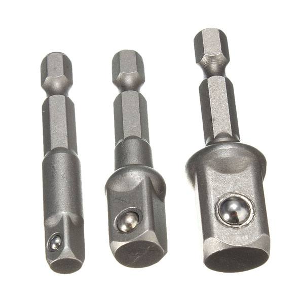 3pc 1/4 Inch Hex Socket Driver Set Wrench Adapter Extension Bar Bit - photo 4