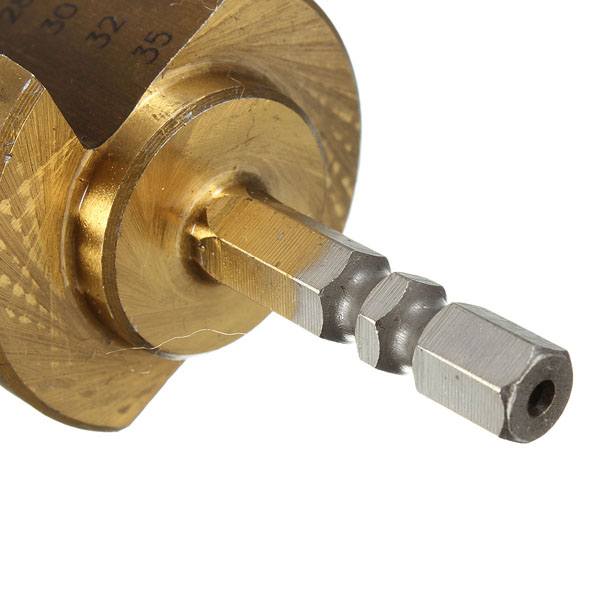 Drillpro 6-35MM Titanium Coated Step Cone Drill Bit HSS 13 Steps Hex Shank - photo 9