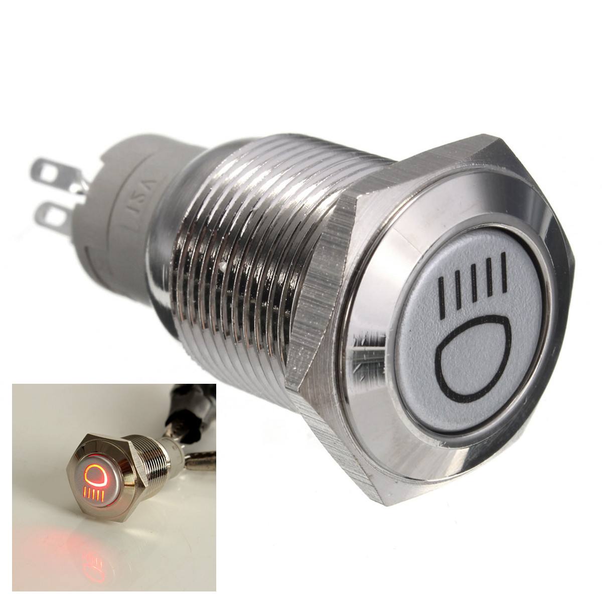 12V 16mm Self Lock Push Button Switch LED Switch For Cars Waterproof Switch - photo 1