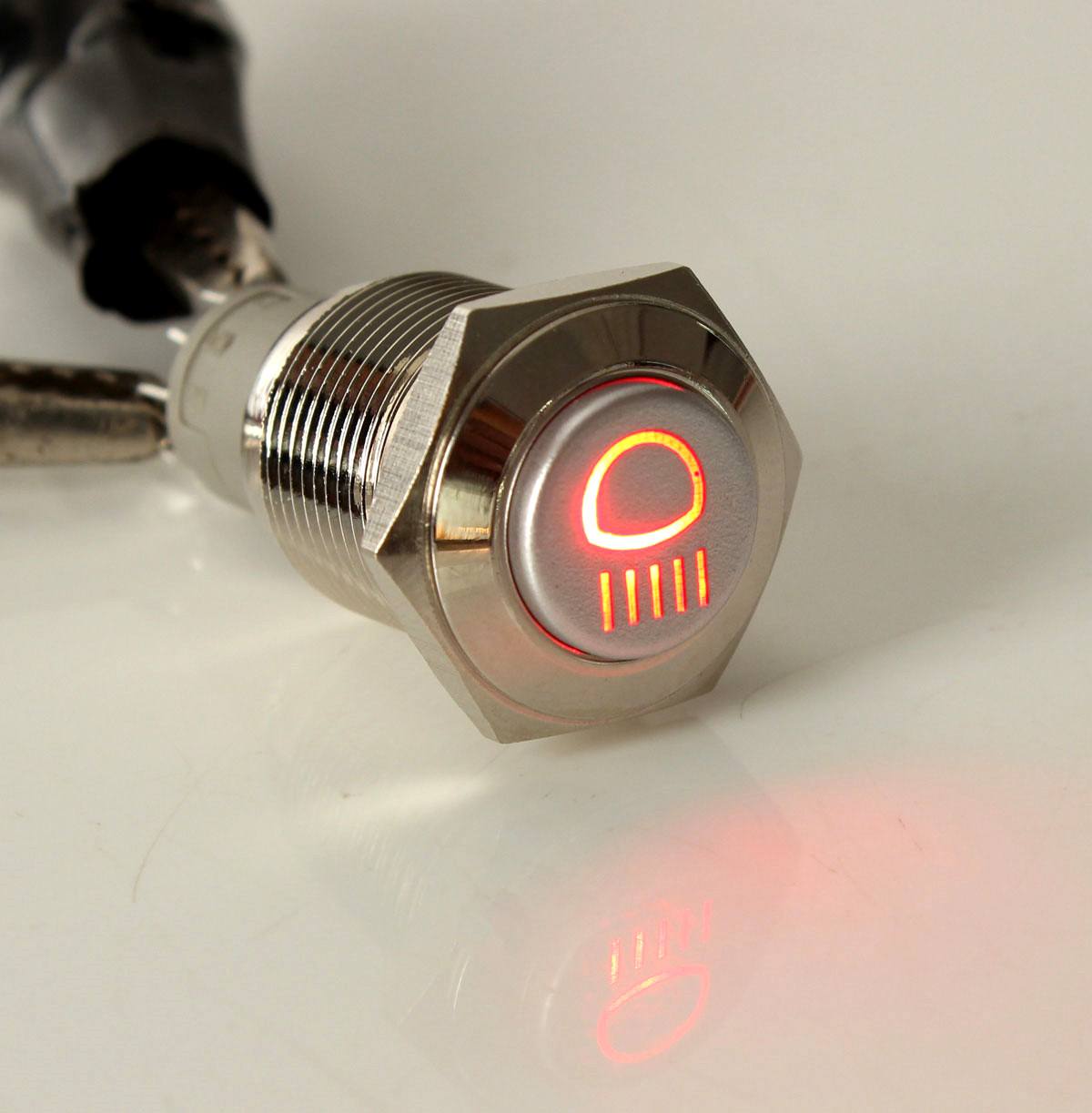 12V 16mm Self Lock Push Button Switch LED Switch For Cars Waterproof Switch - photo 2