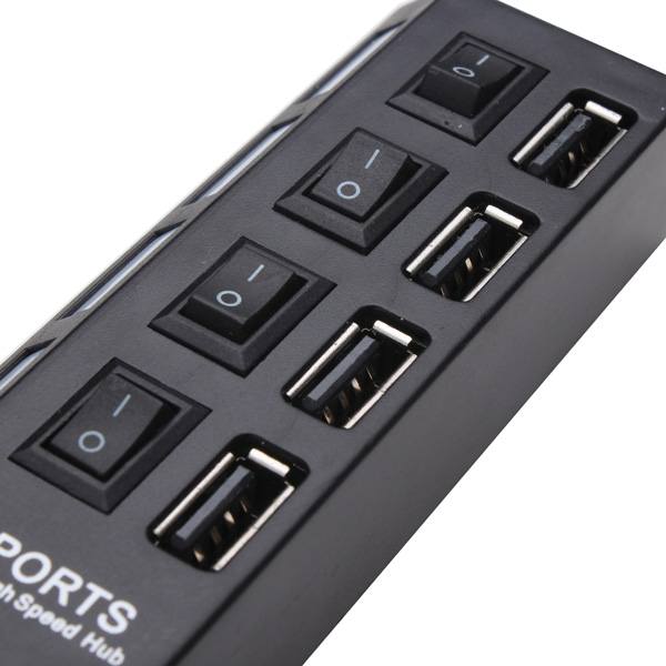 4 Port USB 2.0 Hub High Speed Mini USB Hub Adapter With LED Indicator For Phones - photo 4