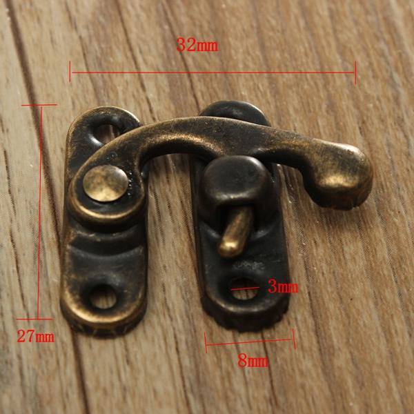 12pcs Antique Decorative Jewelry Gift Wooden Box Hasp Latch Lock With Screw - photo 5